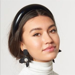 Lele Sadoughi Patent Leather Black Padded Headband